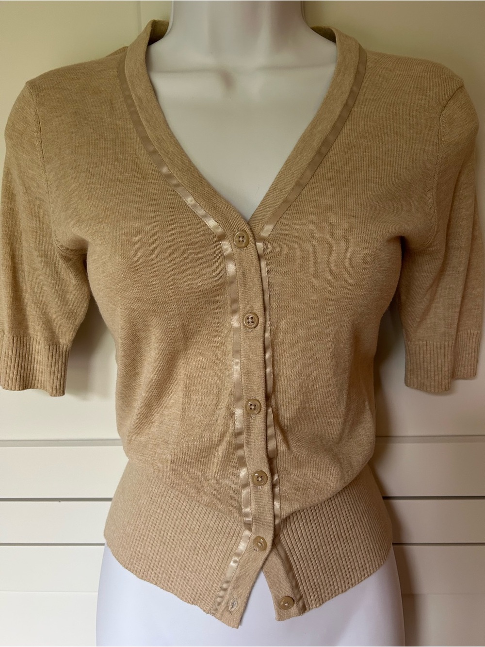 Gap V-Neck Short Sleeve Cotton Cardigan